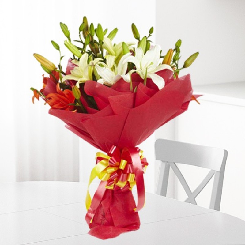 Assorted Asiatic Lilies Bouquet 